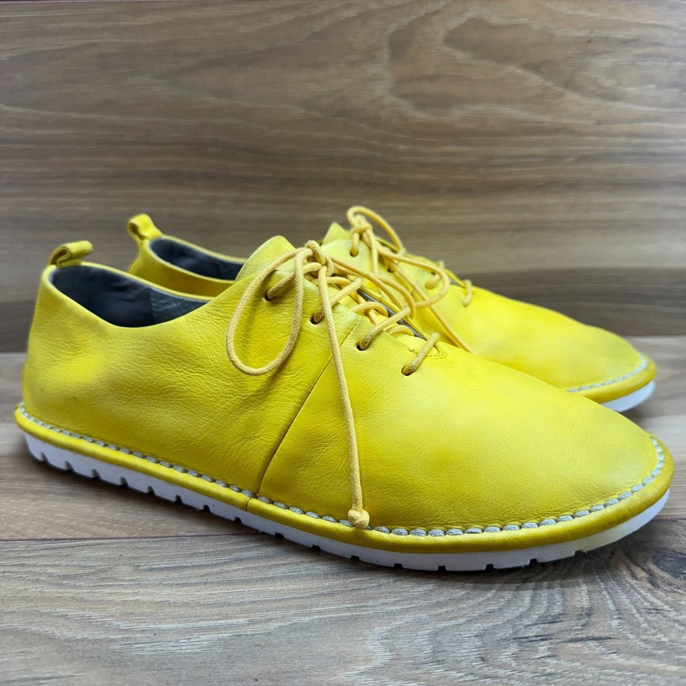 MARSELL Oxfords Lace Up Yellow Womens 8 EU 38 Leather Italy Flats MISSING INSOLE
